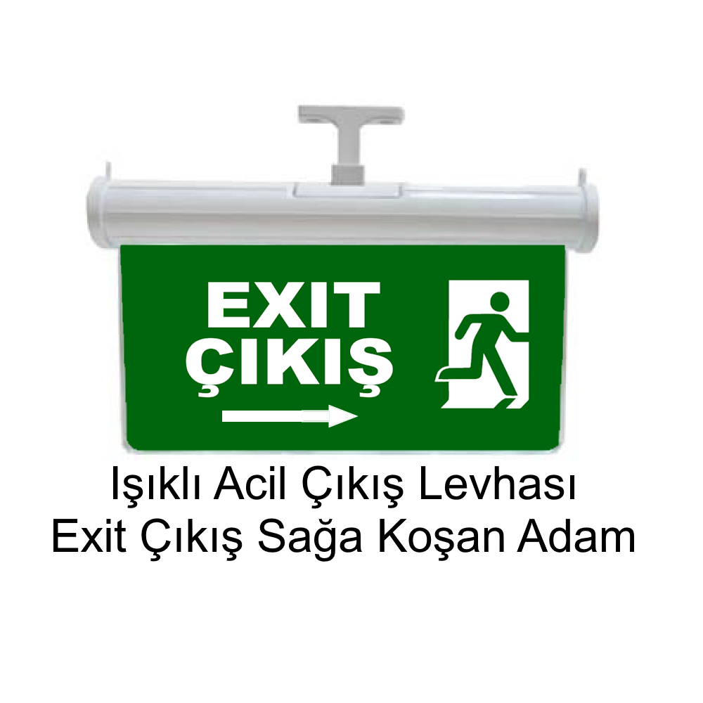 Işıklı Acil Çıkış Levhası (Exit Çıkış Sağa Koşan Adam) GN-AC18